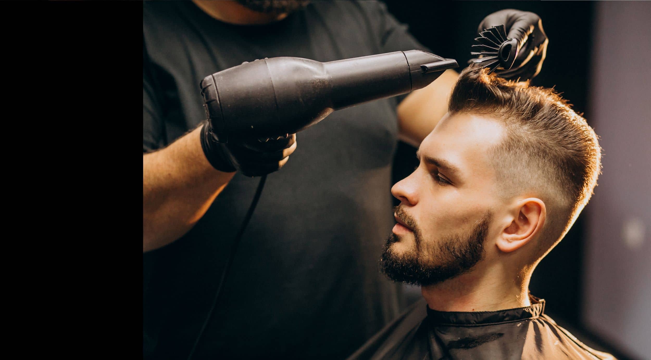 man getting hair cut